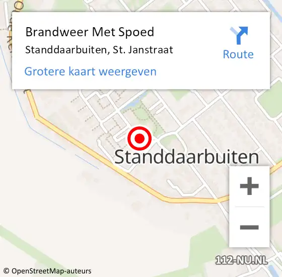 Locatie op kaart van de 112 melding: Brandweer Met Spoed Naar Standdaarbuiten, St. Janstraat op 17 augustus 2022 15:49