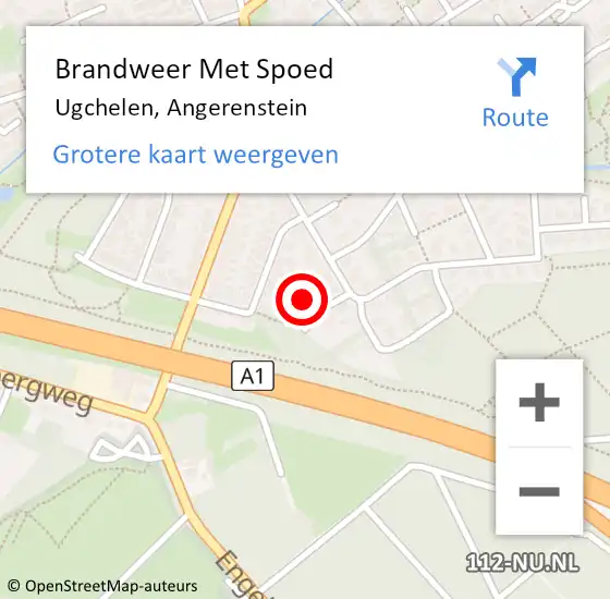 Locatie op kaart van de 112 melding: Brandweer Met Spoed Naar Ugchelen, Angerenstein op 17 augustus 2022 16:01