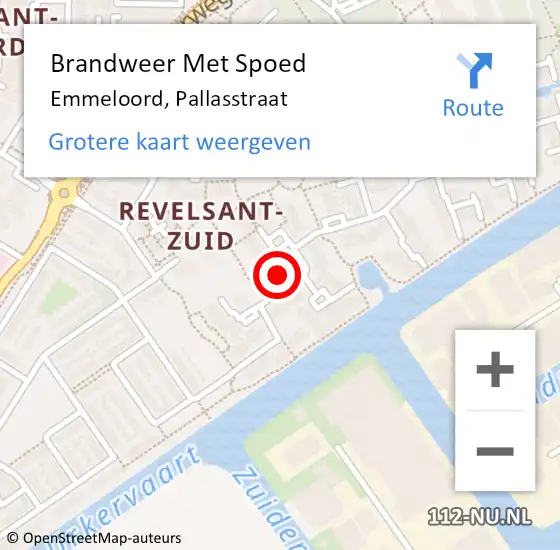 Locatie op kaart van de 112 melding: Brandweer Met Spoed Naar Emmeloord, Pallasstraat op 17 augustus 2022 16:05