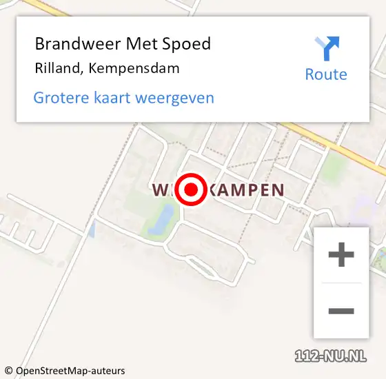 Locatie op kaart van de 112 melding: Brandweer Met Spoed Naar Rilland, Kempensdam op 17 augustus 2022 16:29