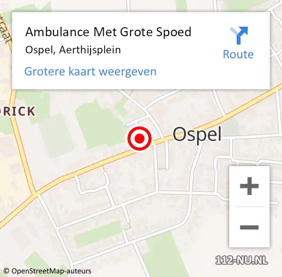 Locatie op kaart van de 112 melding: Ambulance Met Grote Spoed Naar Ospel, Aerthijsplein op 26 juli 2014 18:08