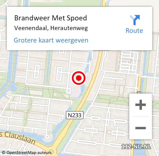 Locatie op kaart van de 112 melding: Brandweer Met Spoed Naar Veenendaal, Herautenweg op 17 augustus 2022 16:33