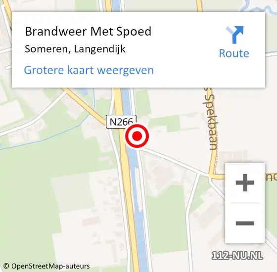 Locatie op kaart van de 112 melding: Brandweer Met Spoed Naar Someren, Langendijk op 17 augustus 2022 17:00