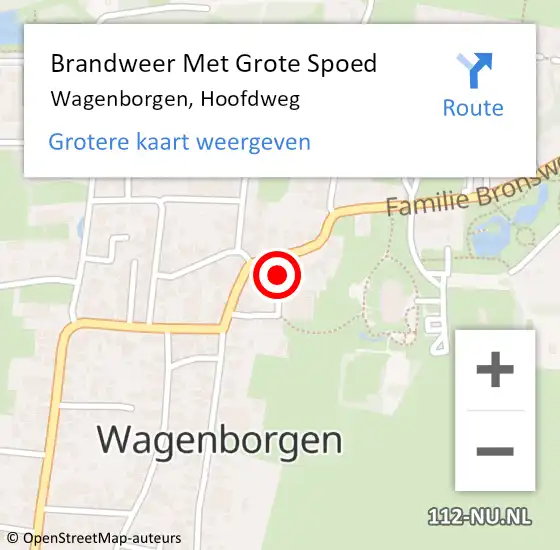 Locatie op kaart van de 112 melding: Brandweer Met Grote Spoed Naar Wagenborgen, Hoofdweg op 17 augustus 2022 18:31