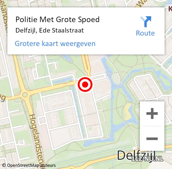 Locatie op kaart van de 112 melding: Politie Met Grote Spoed Naar Delfzijl, Ede Staalstraat op 17 augustus 2022 19:19