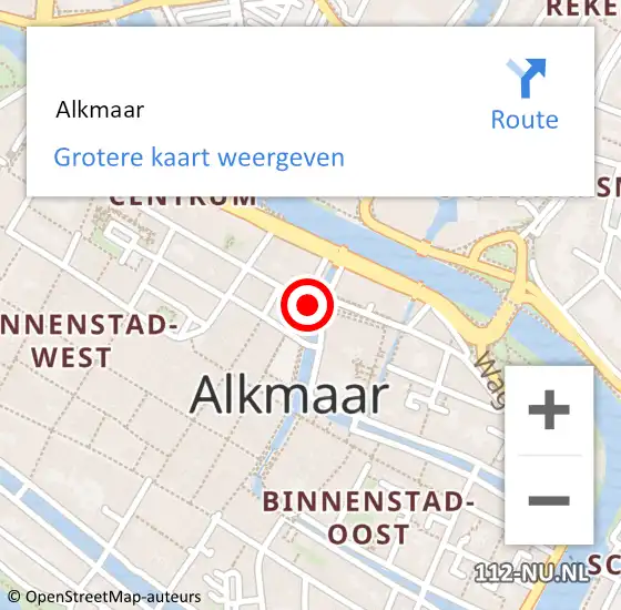 Locatie op kaart van de 112 melding:  Alkmaar op 17 augustus 2022 19:58