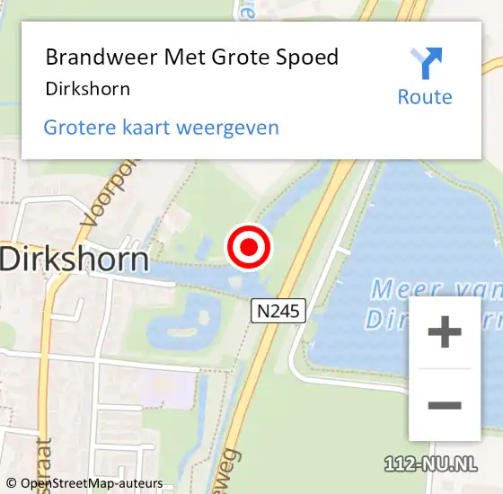 Locatie op kaart van de 112 melding: Brandweer Met Grote Spoed Naar Dirkshorn op 26 juli 2014 18:37