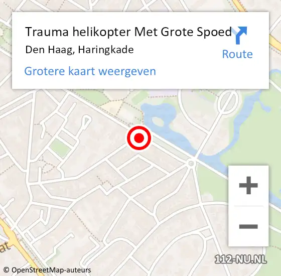 Locatie op kaart van de 112 melding: Trauma helikopter Met Grote Spoed Naar Den Haag, Haringkade op 17 augustus 2022 20:22