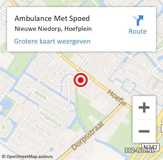 Locatie op kaart van de 112 melding: Ambulance Met Spoed Naar Nieuwe Niedorp, Hoefplein op 17 augustus 2022 21:14