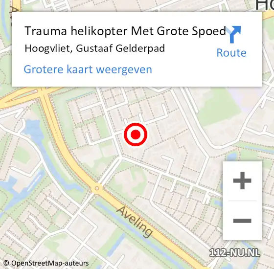 Locatie op kaart van de 112 melding: Trauma helikopter Met Grote Spoed Naar Hoogvliet, Gustaaf Gelderpad op 17 augustus 2022 21:21