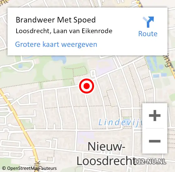 Locatie op kaart van de 112 melding: Brandweer Met Spoed Naar Loosdrecht, Laan van Eikenrode op 17 augustus 2022 21:32