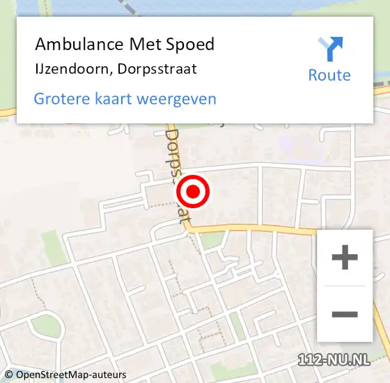 Locatie op kaart van de 112 melding: Ambulance Met Spoed Naar IJzendoorn, Dorpsstraat op 17 augustus 2022 21:54