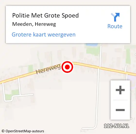 Locatie op kaart van de 112 melding: Politie Met Grote Spoed Naar Meeden, Hereweg op 17 augustus 2022 22:37