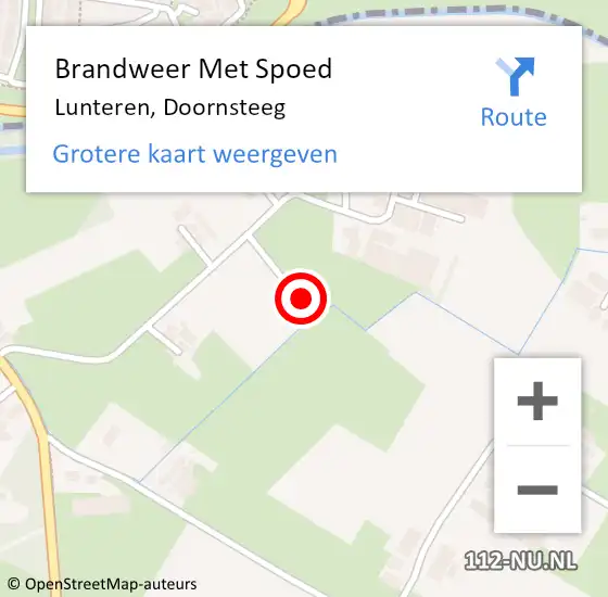 Locatie op kaart van de 112 melding: Brandweer Met Spoed Naar Lunteren, Doornsteeg op 17 augustus 2022 23:03