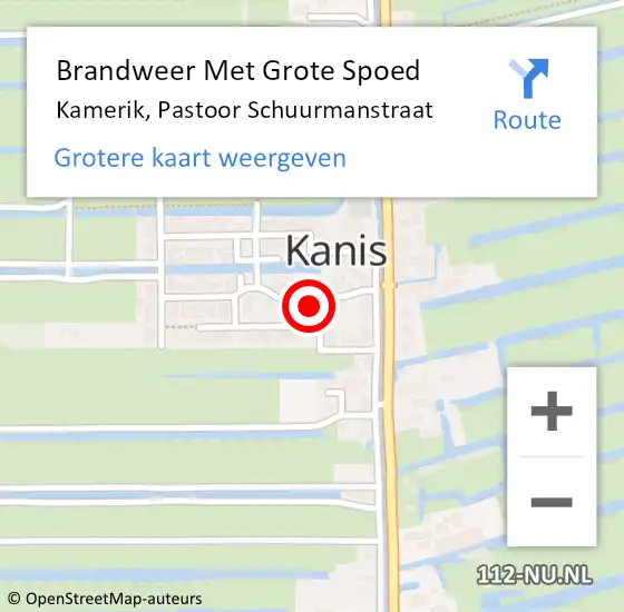 Locatie op kaart van de 112 melding: Brandweer Met Grote Spoed Naar Kamerik, Pastoor Schuurmanstraat op 26 juli 2014 18:56