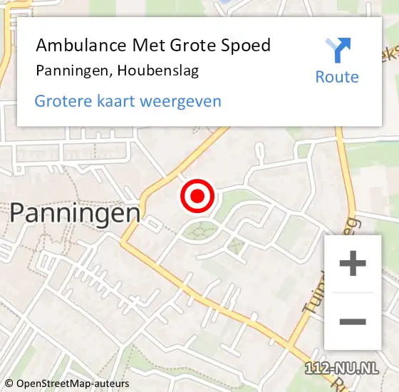 Locatie op kaart van de 112 melding: Ambulance Met Grote Spoed Naar Panningen, Houbenslag op 26 juli 2014 18:57