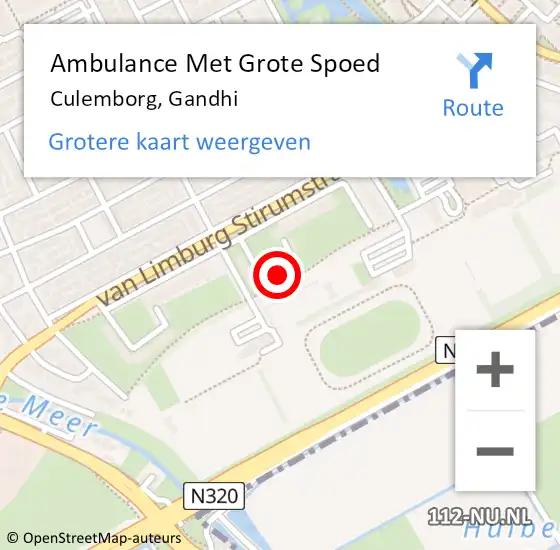 Locatie op kaart van de 112 melding: Ambulance Met Grote Spoed Naar Culemborg, Gandhi op 18 augustus 2022 03:32