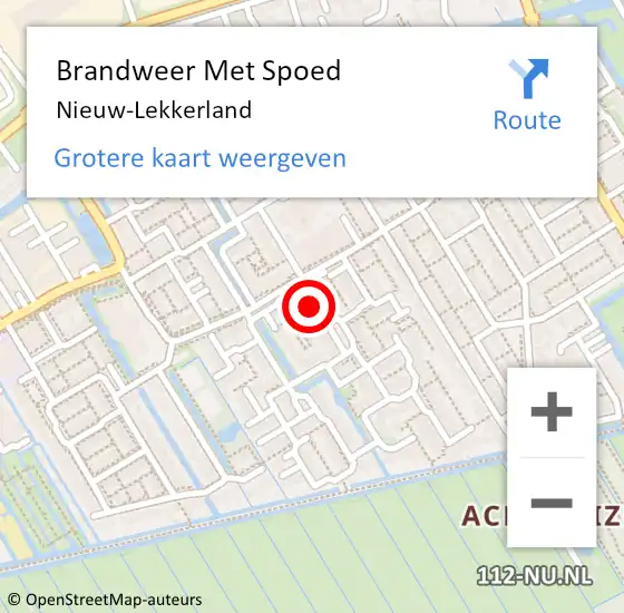 Locatie op kaart van de 112 melding: Brandweer Met Spoed Naar Nieuw-Lekkerland op 26 juli 2014 19:06