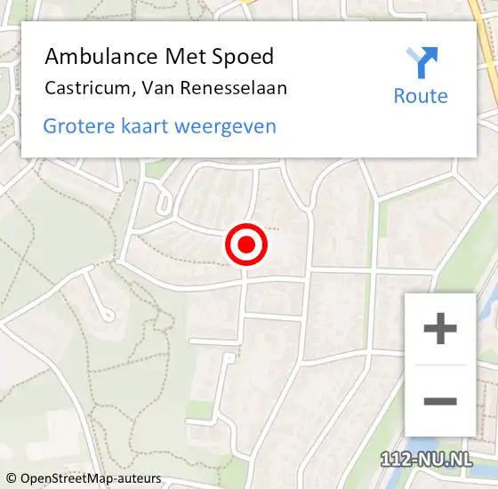 Locatie op kaart van de 112 melding: Ambulance Met Spoed Naar Castricum, Van Renesselaan op 18 augustus 2022 08:05