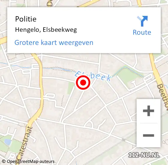 Locatie op kaart van de 112 melding: Politie Hengelo, Elsbeekweg op 18 augustus 2022 08:35