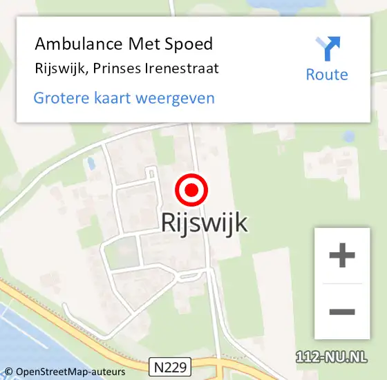 Locatie op kaart van de 112 melding: Ambulance Met Spoed Naar Rijswijk, Prinses Irenestraat op 18 augustus 2022 09:08