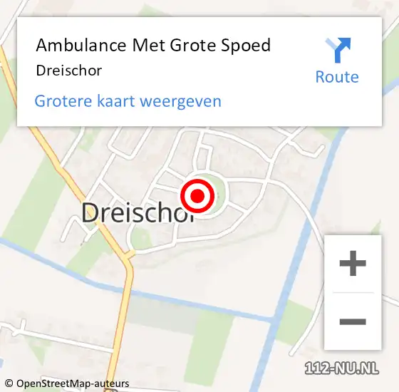 Locatie op kaart van de 112 melding: Ambulance Met Grote Spoed Naar Dreischor op 18 augustus 2022 09:18