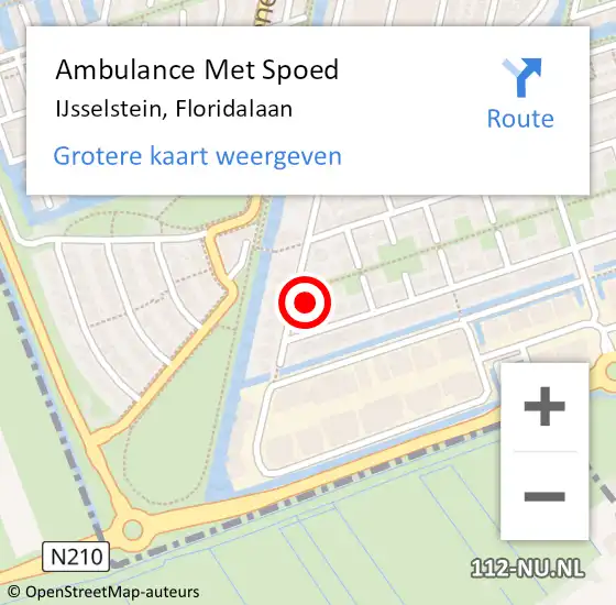 Locatie op kaart van de 112 melding: Ambulance Met Spoed Naar IJsselstein, Floridalaan op 26 juli 2014 19:24