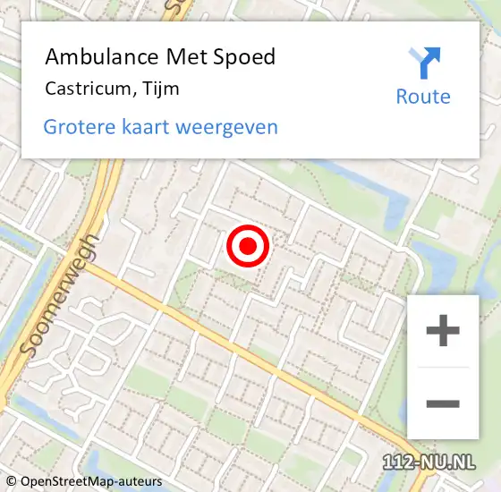 Locatie op kaart van de 112 melding: Ambulance Met Spoed Naar Castricum, Tijm op 18 augustus 2022 10:26