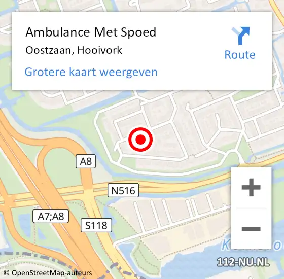 Locatie op kaart van de 112 melding: Ambulance Met Spoed Naar Oostzaan, Hooivork op 18 augustus 2022 10:48