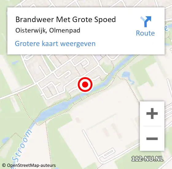 Locatie op kaart van de 112 melding: Brandweer Met Grote Spoed Naar Oisterwijk, Olmenpad op 18 augustus 2022 10:55