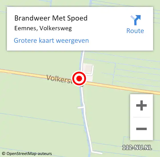 Locatie op kaart van de 112 melding: Brandweer Met Spoed Naar Eemnes, Volkersweg op 18 augustus 2022 11:10