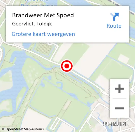 Locatie op kaart van de 112 melding: Brandweer Met Spoed Naar Geervliet, Toldijk op 26 juli 2014 19:46