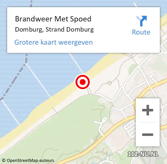 Locatie op kaart van de 112 melding: Brandweer Met Spoed Naar Domburg, Strand Domburg op 18 augustus 2022 13:09