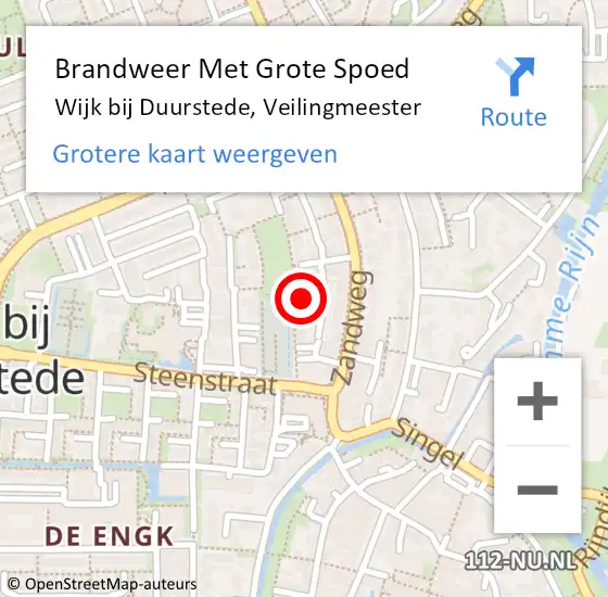 Locatie op kaart van de 112 melding: Brandweer Met Grote Spoed Naar Wijk bij Duurstede, Veilingmeester op 18 augustus 2022 14:05