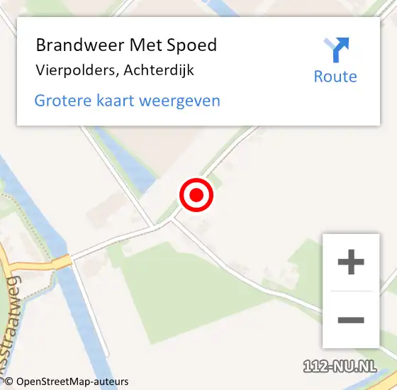 Locatie op kaart van de 112 melding: Brandweer Met Spoed Naar Vierpolders, Achterdijk op 18 augustus 2022 14:32