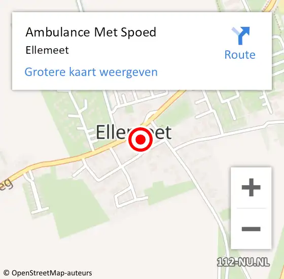 Locatie op kaart van de 112 melding: Ambulance Met Spoed Naar Ellemeet op 18 augustus 2022 14:39