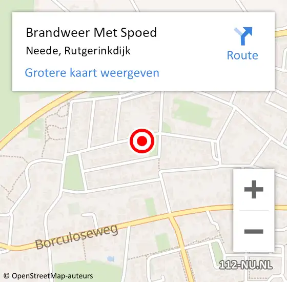 Locatie op kaart van de 112 melding: Brandweer Met Spoed Naar Neede, Rutgerinkdijk op 18 augustus 2022 14:48