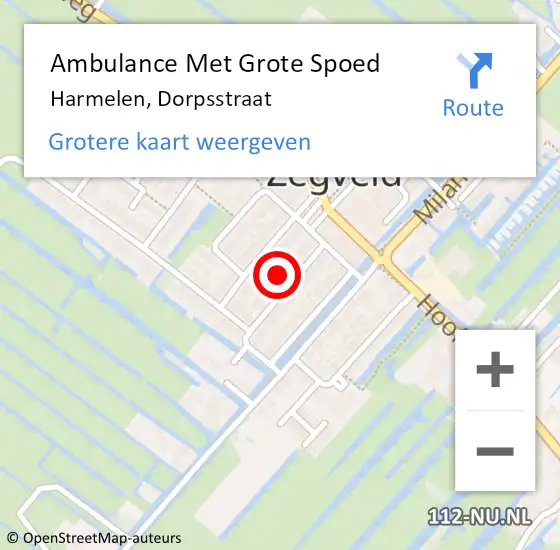 Locatie op kaart van de 112 melding: Ambulance Met Grote Spoed Naar Harmelen, Dorpsstraat op 18 augustus 2022 17:07