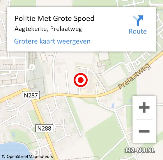 Locatie op kaart van de 112 melding: Politie Met Grote Spoed Naar Aagtekerke, Prelaatweg op 18 augustus 2022 18:18