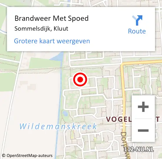 Locatie op kaart van de 112 melding: Brandweer Met Spoed Naar Sommelsdijk, Kluut op 18 augustus 2022 19:15