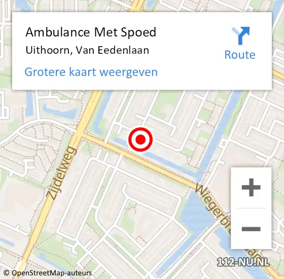 Locatie op kaart van de 112 melding: Ambulance Met Spoed Naar Uithoorn, Van Eedenlaan op 18 augustus 2022 19:55