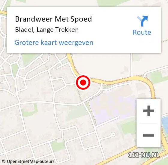 Locatie op kaart van de 112 melding: Brandweer Met Spoed Naar Bladel, Lange Trekken op 18 augustus 2022 20:29