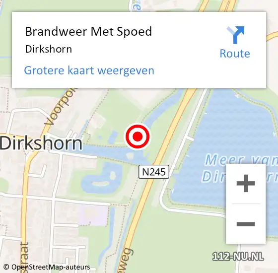 Locatie op kaart van de 112 melding: Brandweer Met Spoed Naar Dirkshorn op 26 juli 2014 20:52