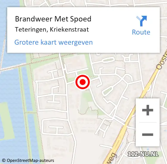 Locatie op kaart van de 112 melding: Brandweer Met Spoed Naar Teteringen, Kriekenstraat op 18 augustus 2022 20:33