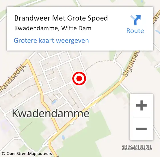 Locatie op kaart van de 112 melding: Brandweer Met Grote Spoed Naar Kwadendamme, Witte Dam op 26 juli 2014 20:55