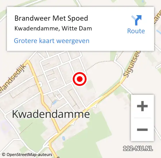 Locatie op kaart van de 112 melding: Brandweer Met Spoed Naar Kwadendamme, Witte Dam op 26 juli 2014 20:56