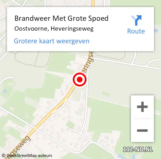 Locatie op kaart van de 112 melding: Brandweer Met Grote Spoed Naar Oostvoorne, Heveringseweg op 18 augustus 2022 21:10