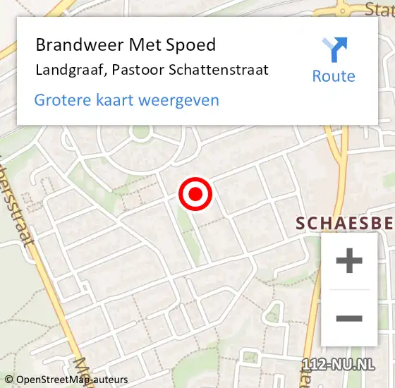 Locatie op kaart van de 112 melding: Brandweer Met Spoed Naar Landgraaf, Pastoor Schattenstraat op 18 augustus 2022 21:24