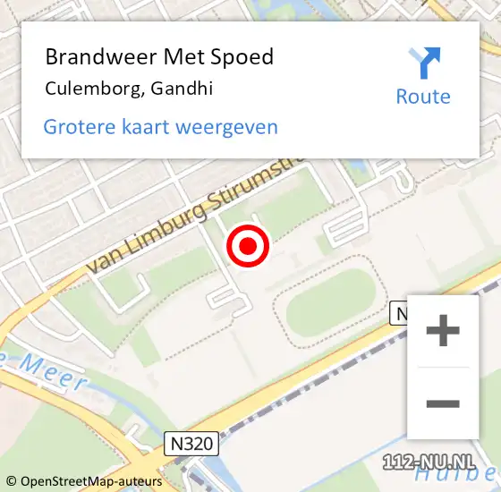 Locatie op kaart van de 112 melding: Brandweer Met Spoed Naar Culemborg, Gandhi op 18 augustus 2022 22:22