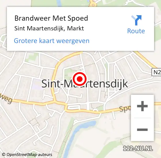 Locatie op kaart van de 112 melding: Brandweer Met Spoed Naar Sint Maartensdijk, Markt op 18 augustus 2022 22:33